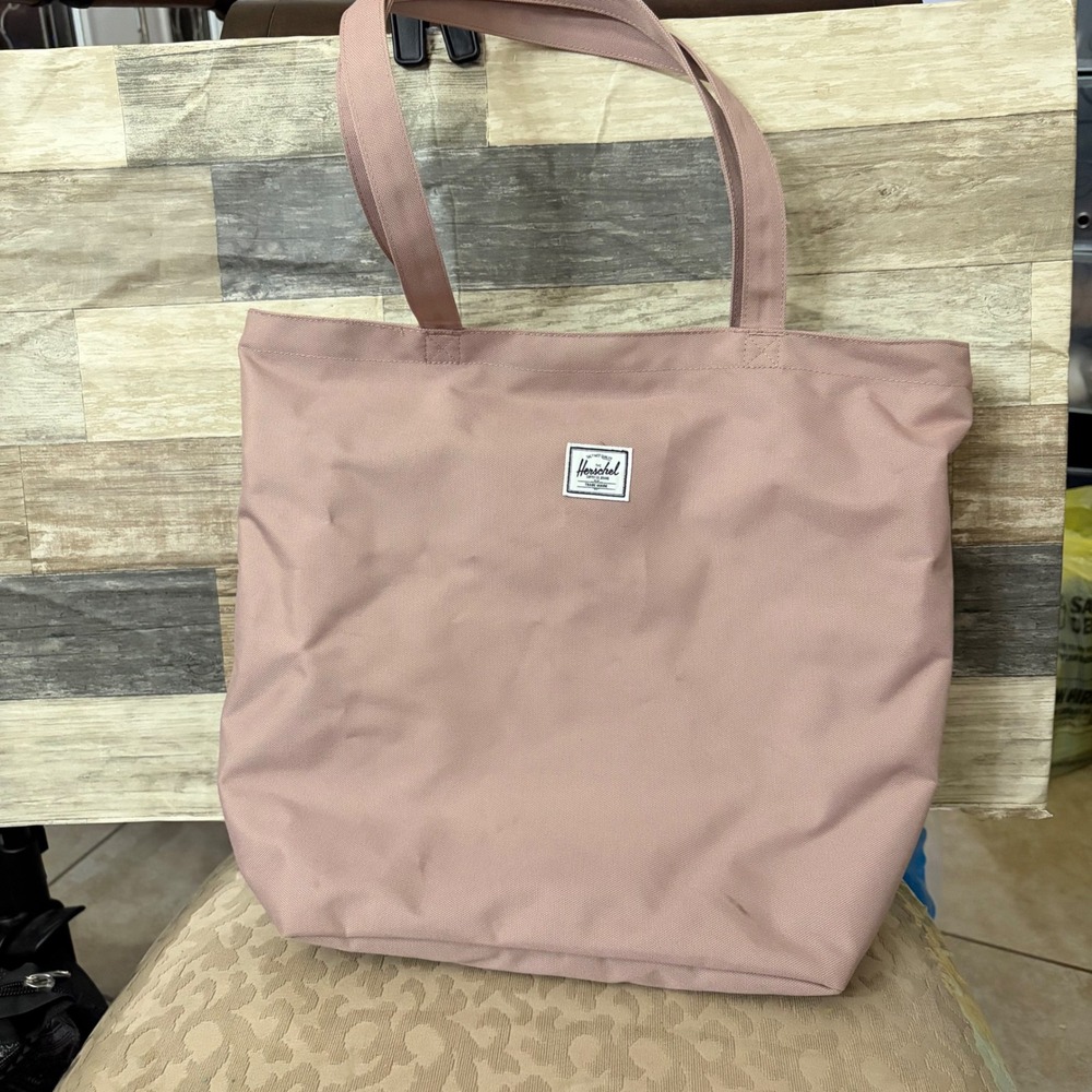 Herschel Supply Co. Zippered Tote Bag Dusty Rose Pink Canvas Everyday Carry